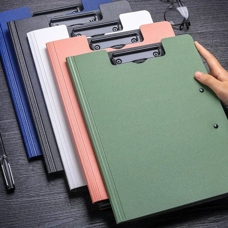 New A4 File Folder Clipboard Writing Pad Memo Clip Board Double Clips Organizer School Office Stationary